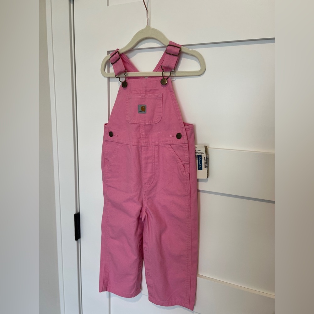 Pink Carhartt Girls Overalls 18M